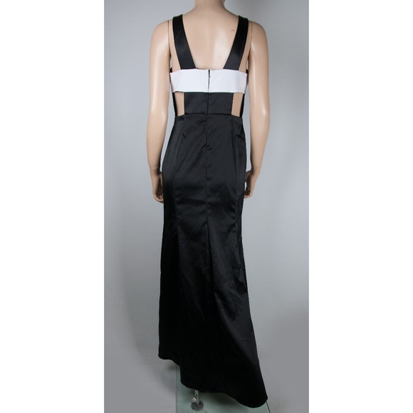 Black White Maxi Dress Gown - Picture 2 of 2